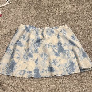 Blue and White Tie-Dye Skirt